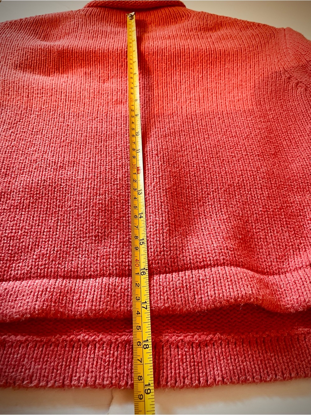 VTG J Crew Always Sweater Wmns Coral Crop Oarsman Roll Neck Fisherman Cotton M/L - Picture 13 of 13